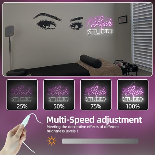 Image of Lash Studio Neon Sign Eyelashes Room Neon Signs Lash Tech Gifts | Lash Neon Sign, Salon Spa, Beauty Makeup Studio, Barber Shop Decoration, Lash Tech Gift for Salon Owners