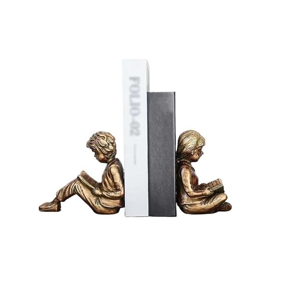 Shelves Home Decorative Reading Book Statue Bookends Elegant Resin Bookshelf Room Office Desk Decor Book Support