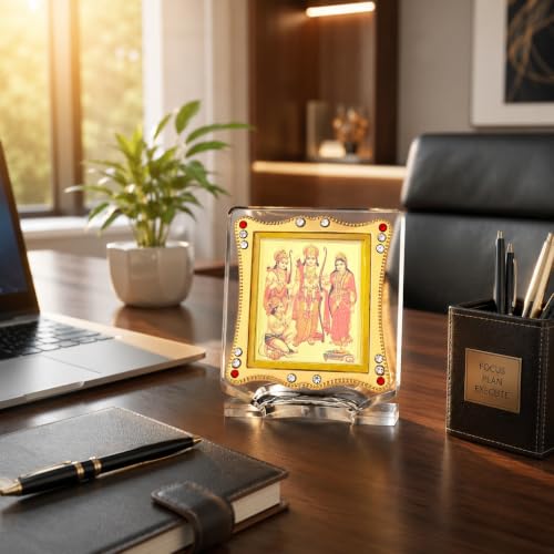 Image of Ram Darbar Car Dashboard | Showpiece Decor Religious Frame for Pooja, Prayer and Gift