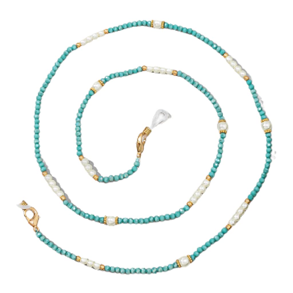 Cadena para gafas, cadena para gafas para mujer, hermosa cadena de 75 cm con anillo de silicona, cadenas de perlas con cuentas de perlas, soporte de cuerda para gafas de personalidad,