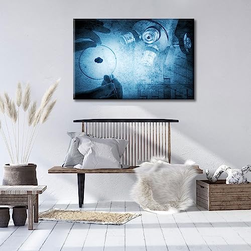 Image of TUMOVO Laboratory Canvas Wall Art Young Scientist Wall Decor Living Room Clinical Laboratory Wall Decor for Bedroom Posters and Prints Framed Ready to Hang (16 inch Wx24 H)