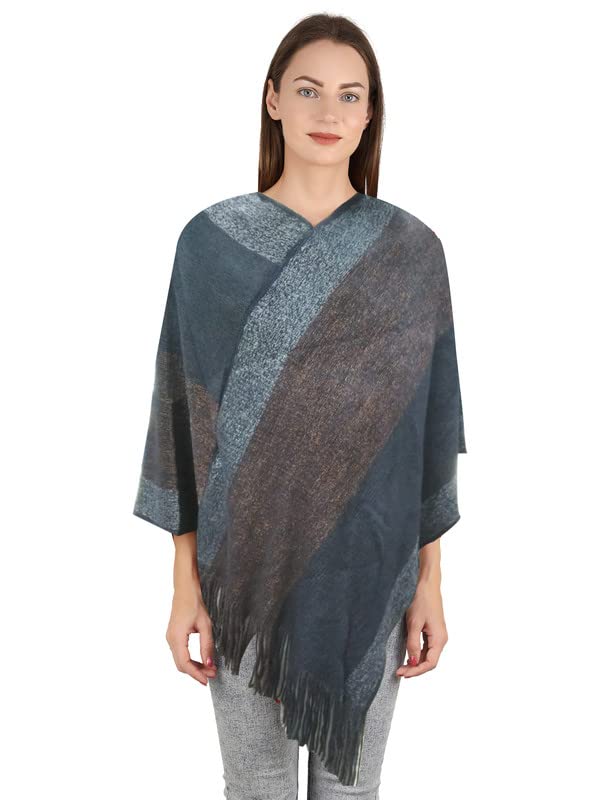 manra Women Girls kashmiri poncho SC 09 (GREY1)-picture-28