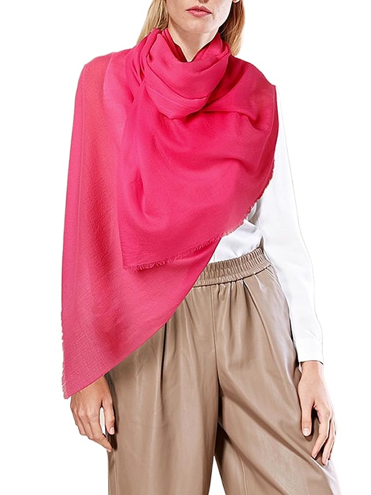 XXL Wollschal Damen aus 100% Wolle – Extra großer Winter-Schal 230×90 cm, weich & warm, elegantes Schultertuch Pink