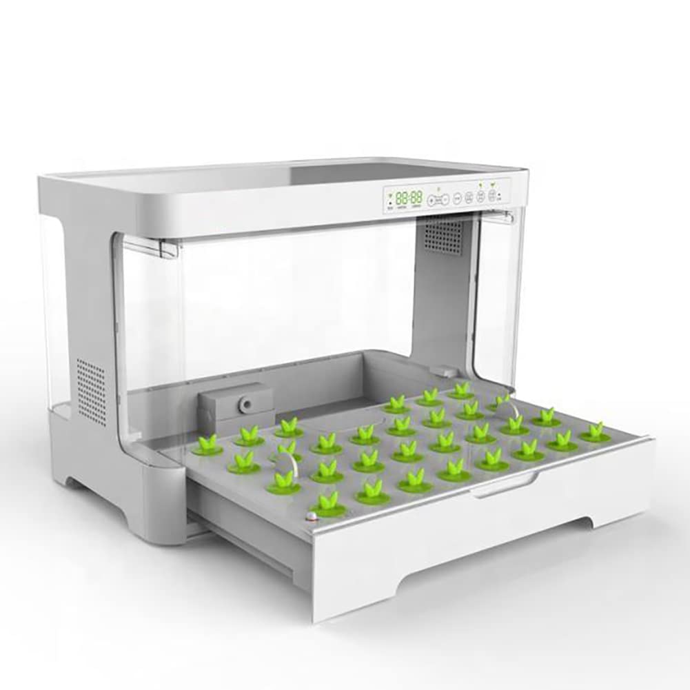 Kit de jardín de hierbas para interiores de 30 cápsulas, sistema de cultivo hidropónico con luz LED de 20 W, temporizador automático, kits de germinación, tanque de agua de 4 l, maceta de jardín