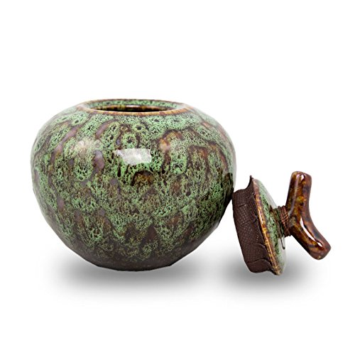 Branch Ceramic Cremation Urn for Ashes - Small - Holds Up to 30 Cubic Inches of Ashes - Moss Green Memorial Urns for Ashes - Engraving Sold Separately
