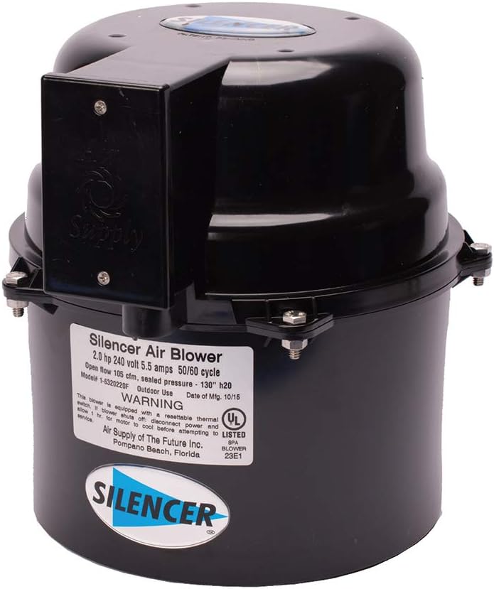 Air SupplySilencer Blower Motor 1.5HP 120V 7.0 AMPS