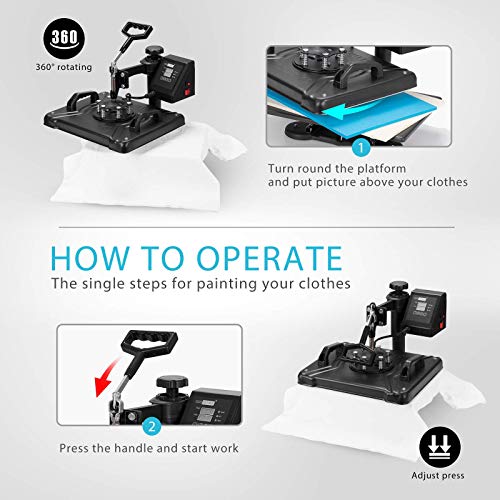 Vivohome 5 In 1 Combo Multifunctional Heat Press Transfer Machine With Airbrushing Paint Compressor Kit #TOP4