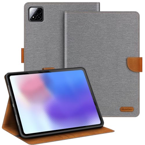 Étui en cuir pour Xiaomi Pad 7 Pro avec coque silicone TPU gris