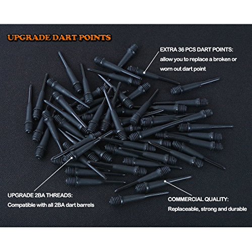 Wolftop 12 Pack Soft Tip Darts 17 Grams - Preminum Darts Plastic Tip Set For Electronic Dart Board - Aluminum Shafts, Standard Dart Flights And Extra Dart Tips #TOP3
