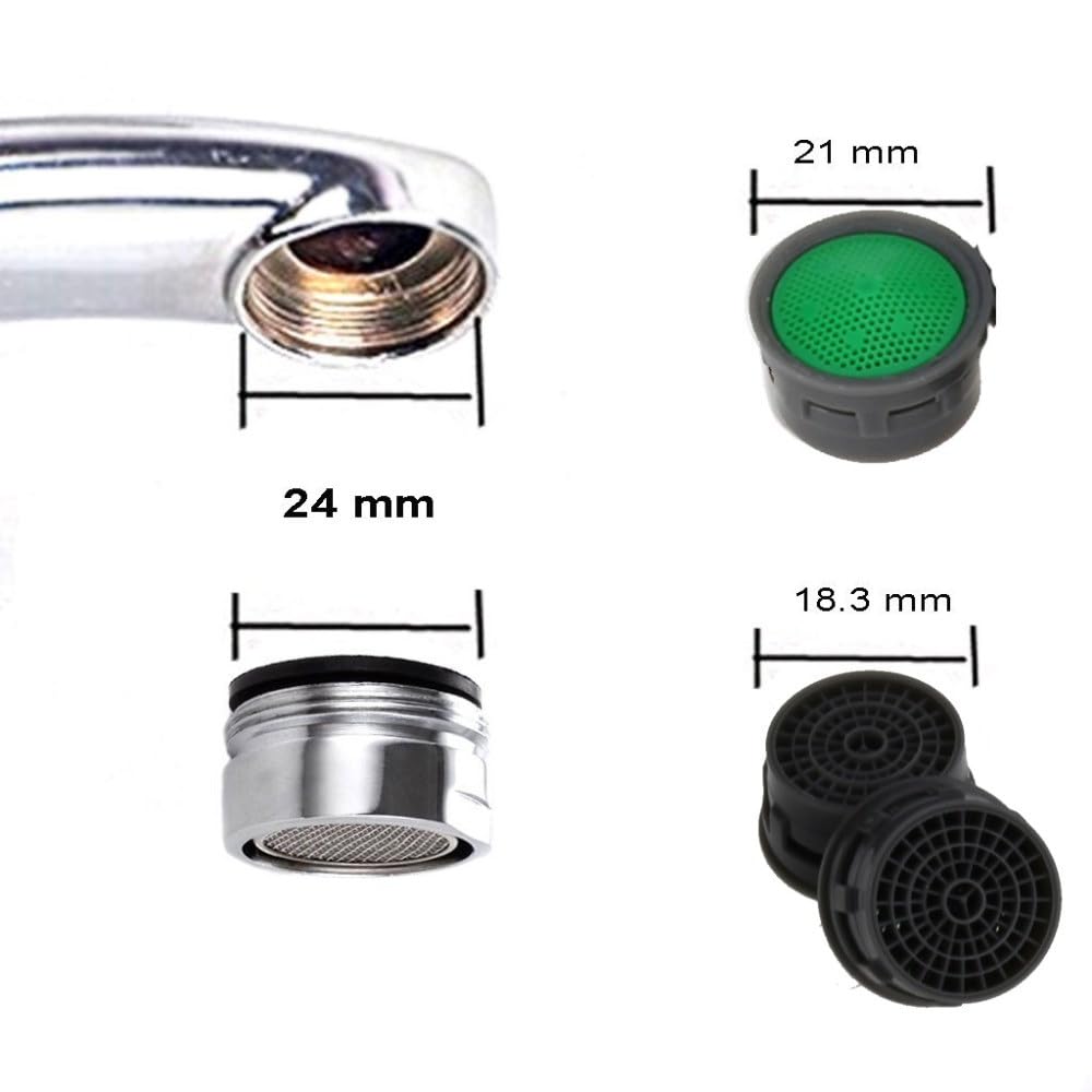 Aeratore per il risparmio idrico, gorgogliatore per rubinetto da cucina, filtro per lavabo, denti esterni da 24 mm, 20 pezzi