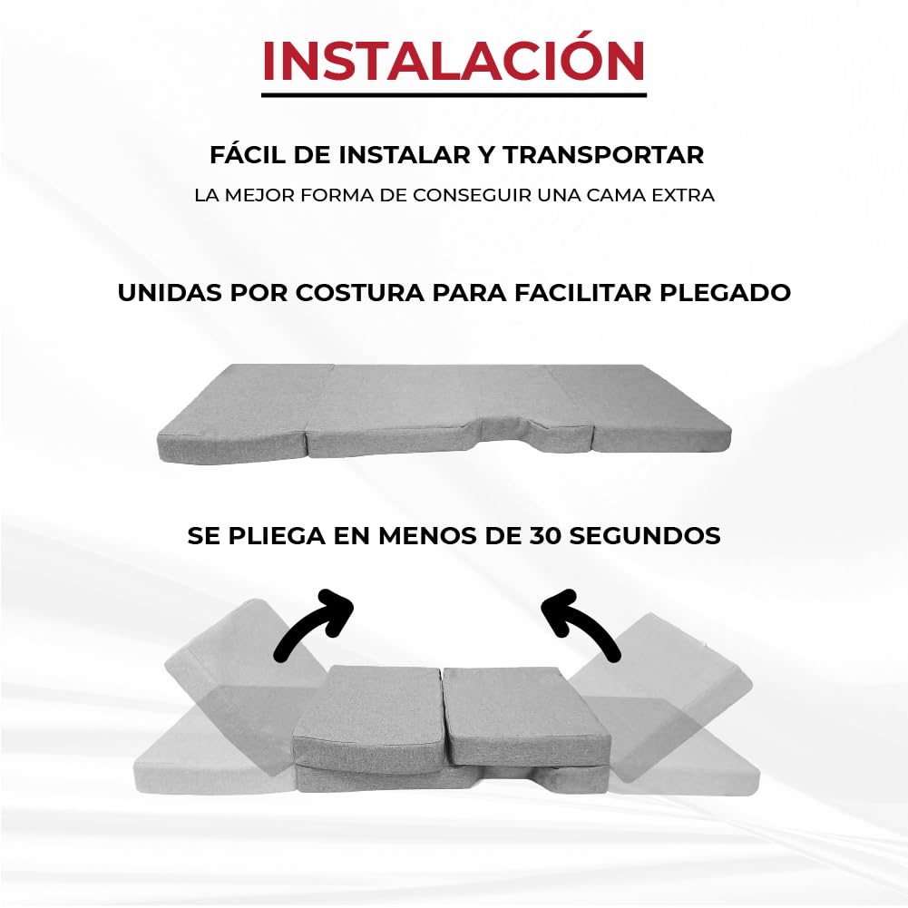K´Foam Colchón Plegable Cama Delantera Camper Compatible con F. Transit y F. Transit Custom (+2013), Color Gris