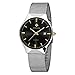 Tamlee Fashion Casual Brand Men's Quartz Watch Date Mesh Steel Strap Ultra Thin Dial Clock (Black)