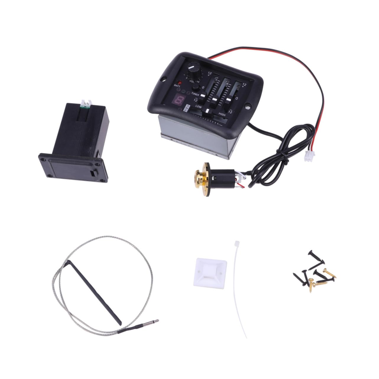 UPKOCH Band-gitarren-tonabnehmer-equalizer mit Integriertem Stimmgerät Lautstärkeregler und Bässe Mitten Höhen-reglern für Akustikgitarren-einbau