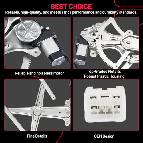 Image of BDFHYK 741-506 Power Window Regulator with Motor Front Right, Compatible with 2003-2008 Toyota Corolla
