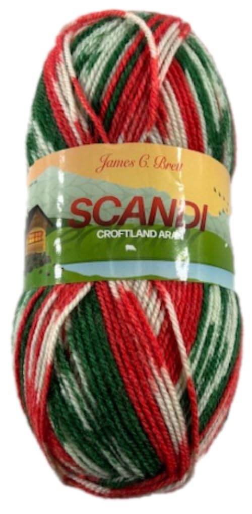 James C Brett Scandi Croftland Aran 150g Ball Acrylic/Wool Blend (A307 Christmas Cheer)
