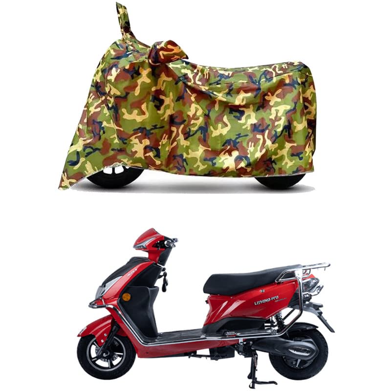 Image of Waterproof 100% PVC Coated Bike Scooty Two Wheeler Body Cover Compatible for Tunwal Mini Lithino 48V /UV-Rays /Heat Protection /Birds Dropping /Scratchproof /Dust Proof /All [6X6 Jungle Print]