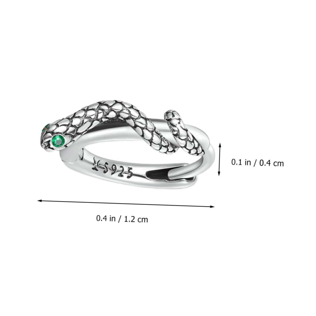 Uonlytech 2pares Pendientes de Serpiente de Plata Diseño Creativo Pendientes de Moda para Mujer Líneas de Zirconio Verde Accesorios para Orejas para Fiesta o Diario