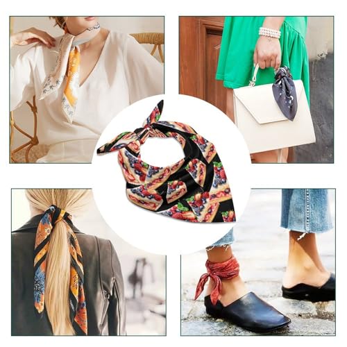 A Piece of Fruit Cake Watercolor Cute Square Hair Scarves Neck Wraps Headscarf Kerchief Bandanas Unisex 18"/25"4