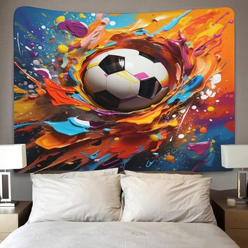 Tapisserie football 3D décoration murale tissu salon 180x230 - 4