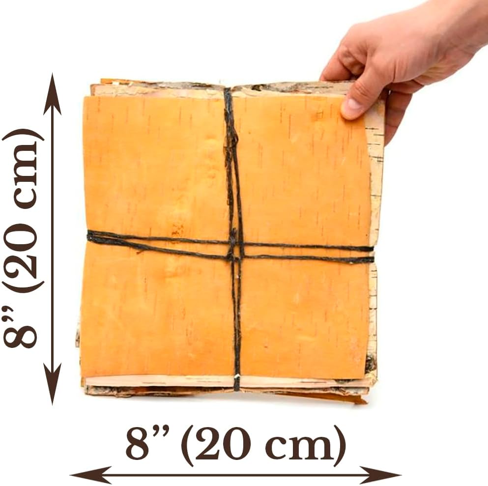 Natural White Birch Bark 10 Sheets 8 x 8 - DIY Crafts Made Easy with Natural White Birch Bark