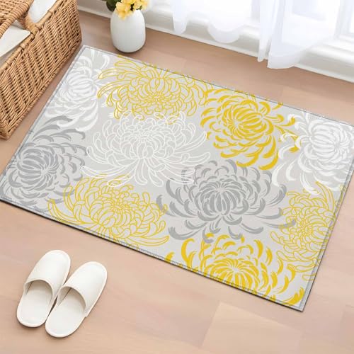 Tapete rectangular amarillo 2x3 pies antideslizante lavable