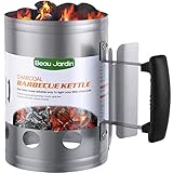 BEAU JARDIN Encendedor de carbón para Barbacoa para encender la Parrilla Arrancador Chimenea Chimenea de 28 x 18 cm Plata Chimenea de Encendido Chimenea de Encendido Parrilla de Barbacoa Encendedor