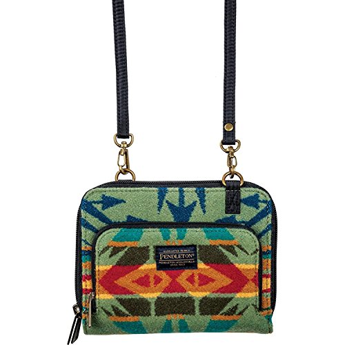 Pendelton Woolen Mills Inc Womens Pendleton Wool Echo Peaks Wallet with Strap Sage