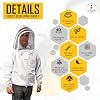 Beekeeping Jacket with Fencing Veil and Gloves, Cotton Bee Jacket for Men and Women, Heavy-Duty Brass Zippers (Small)