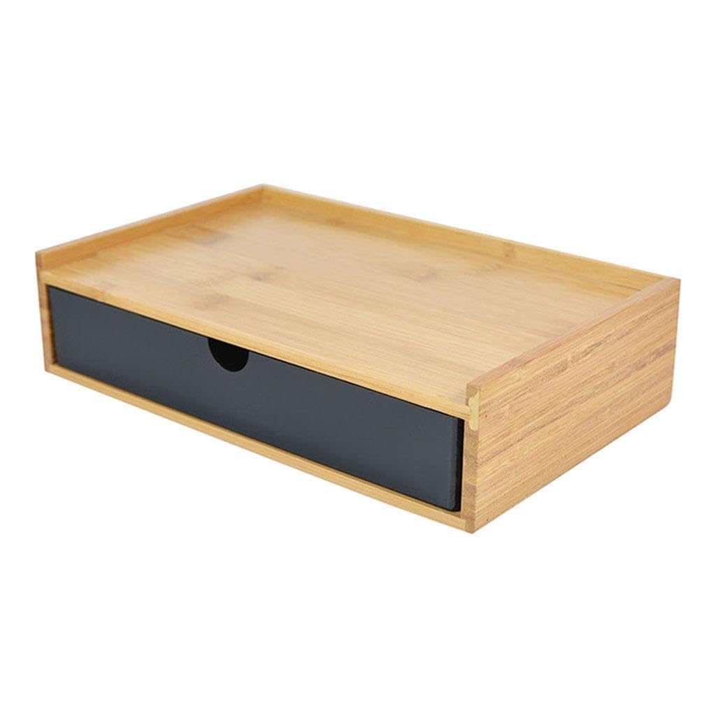 Pixzcsa Black Multi Function Storage Case Desktop Storage Drawer, 1 Layer