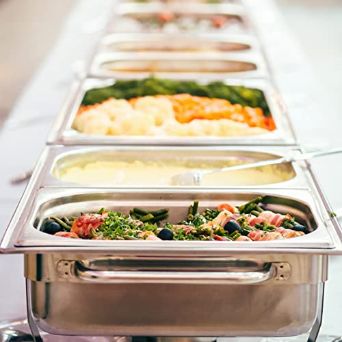 Topzea TO-STEAMTABLEPAN-1/2-10CM-4P 4 Pack Half Size Hotel Pans, 1/2 Size 4 Inch Deep Stainless Steel Steam Table Pan Catering Food Pan Chafing Dishes Dinner Buffet Server Breading Tray Batter Bowl thumb #7