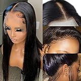 HD Transparent Lace Front Wigs Human Hair For Black Women Pre Plucked with Baby Hair Bone Straight Lace Frontal Wigs 150% Density Brazilian Virgin Hair Wigs Full And Thick Natural Color 18 inch