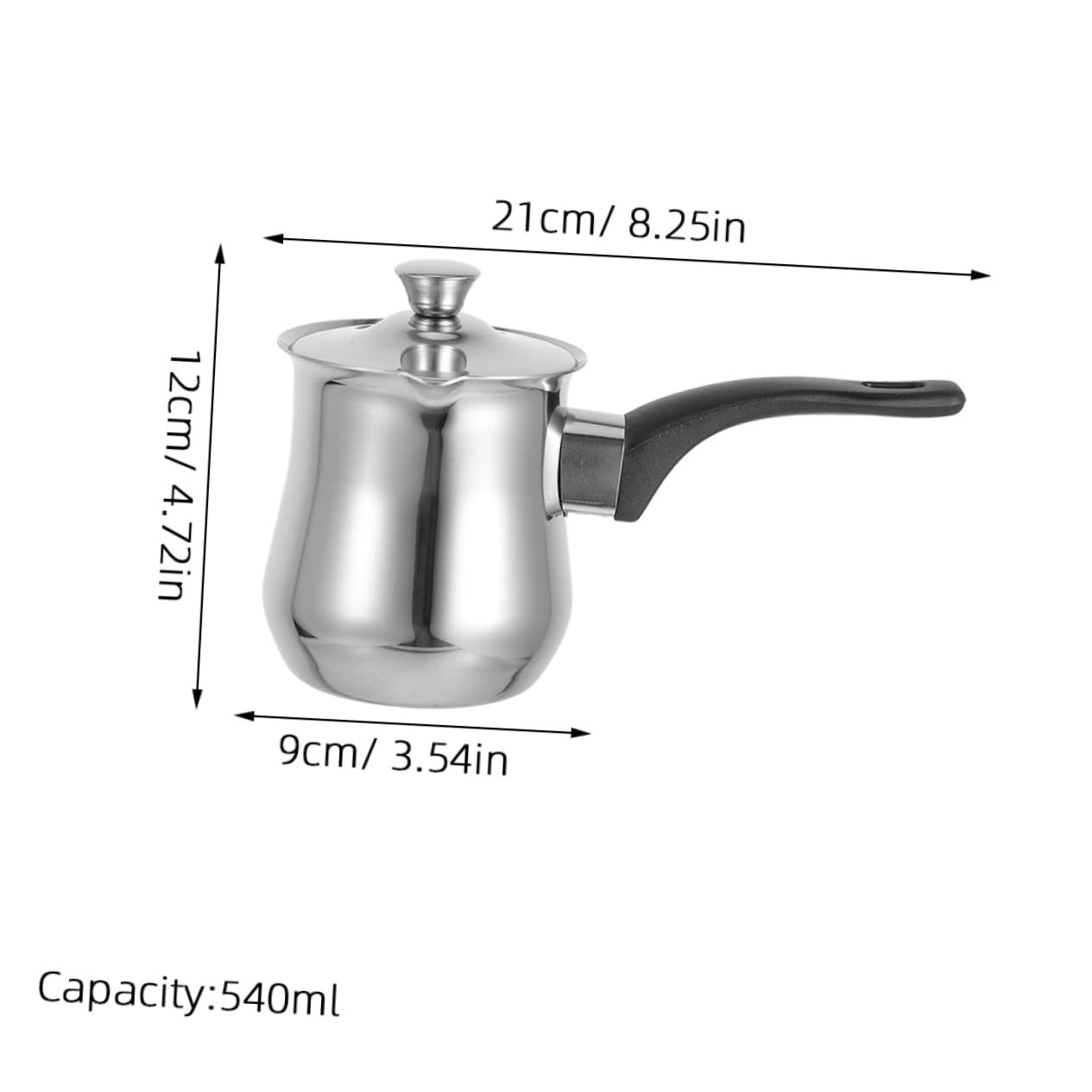 NAMOARLY Turkish Coffee Maker with Lid Stainless Steel Cezve Pot for Stovetop Use and Easy to Clean for Family Coffee Milk Preparation Traditional Design
