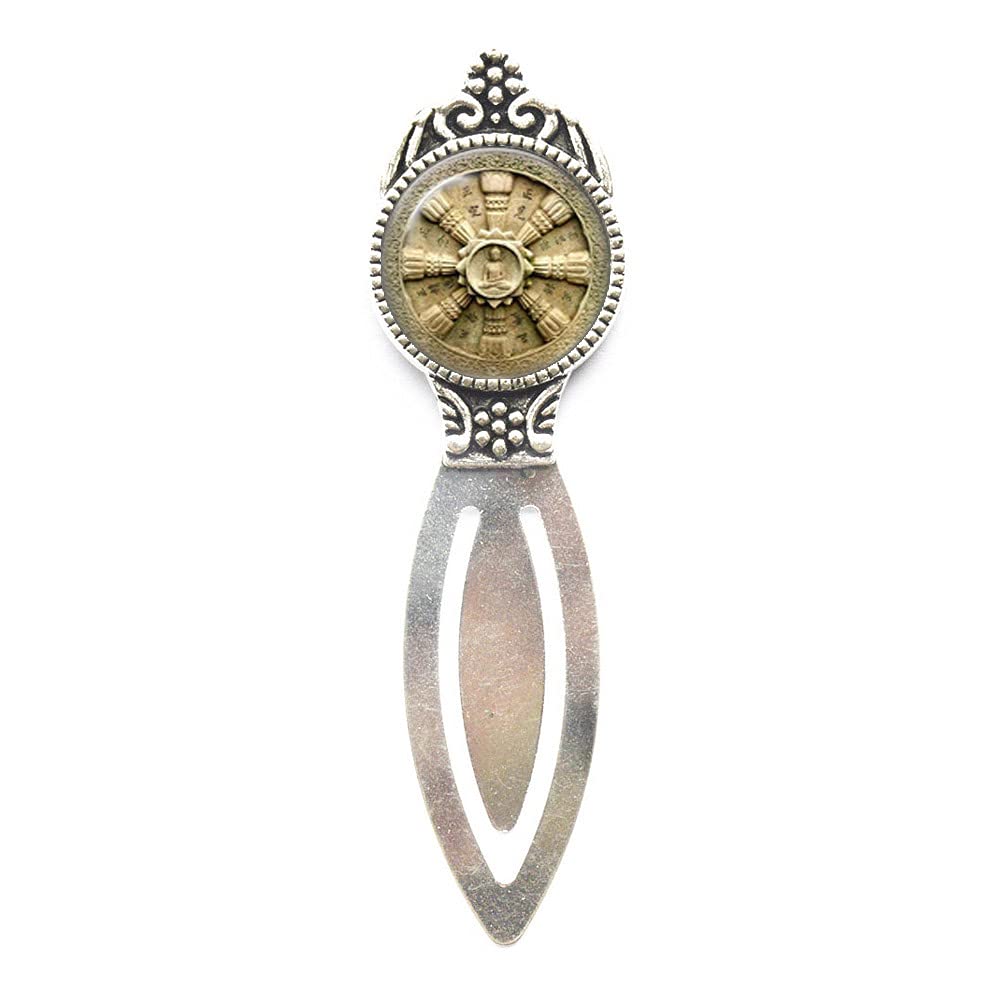 Dharma Wheel Bookmark, Dharmachakra Bookmarker, Buddhist Bookmark, Perfect Gift for him, Art Gifts for Her-JV284