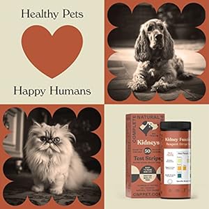 Complete Natural Products Kidney & Bladder Test Strips for Dogs, Cats, & Pets – 50 count – 3 in 1 – Kidney & Bladder Test Strips for Pets