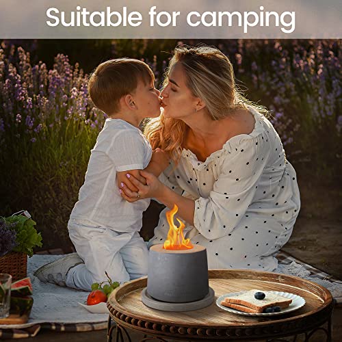 Kante Concrete Tabletop Fire Pit, Table Top Fire Pit, Table Top Fire Pit Bowl, Indoor Fire Pit, Tabletop Fireplace, Rubbing Alcohol Fire Pit For Paito,Light Base #TOP5
