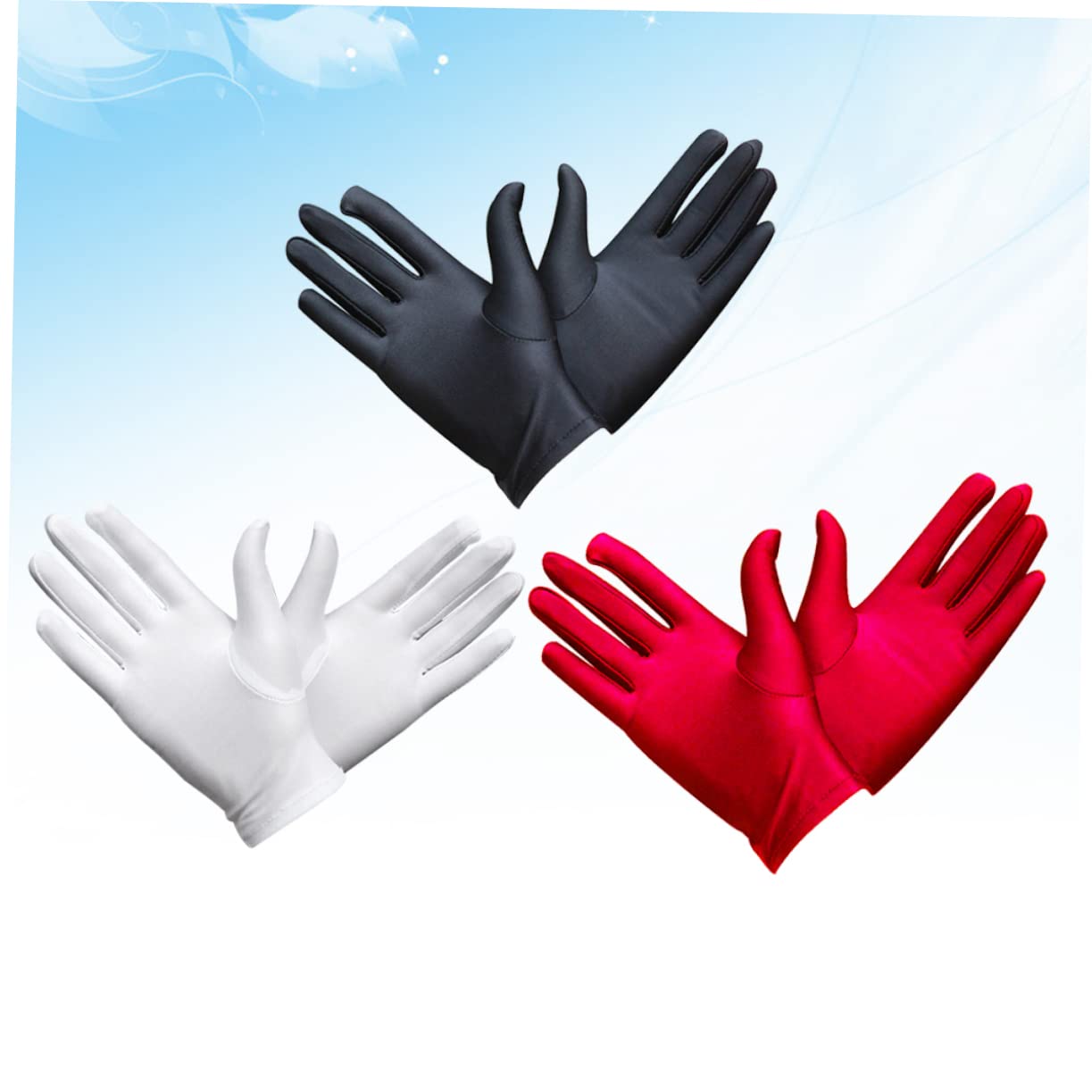 OSALADI 3 Pack Stretchy Elastic Gloves for Jewelry Handling Party Men's Fashion Gloves for Etiquette Inspection Electronics Glass Industry