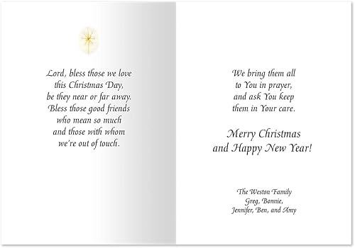 Miniatura 3 de Juego de 20 tarjetas de Navidad personalizadas de capilla de satén, solo tarjeta personalizada