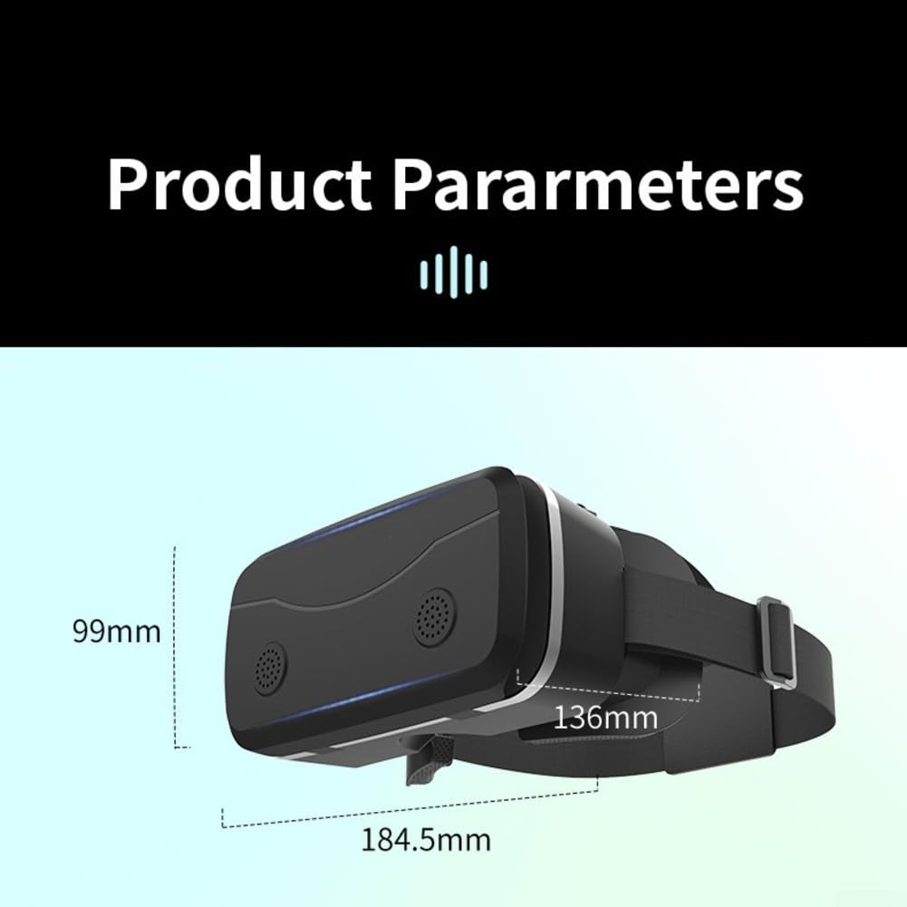 Visore VR per telefono, occhiali per realtà virtuale con controller, occhiali 3D virtuali montati sulla testa, anti-luce blu, lenti HD (Whtie)