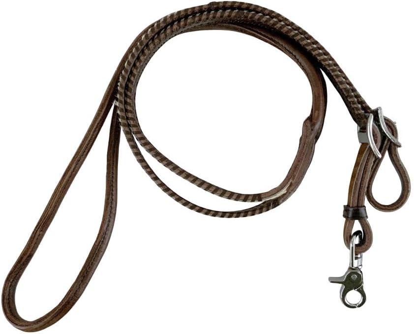 Showman Hair-on Cowhide Leather Roping Reins w/Whipstitch