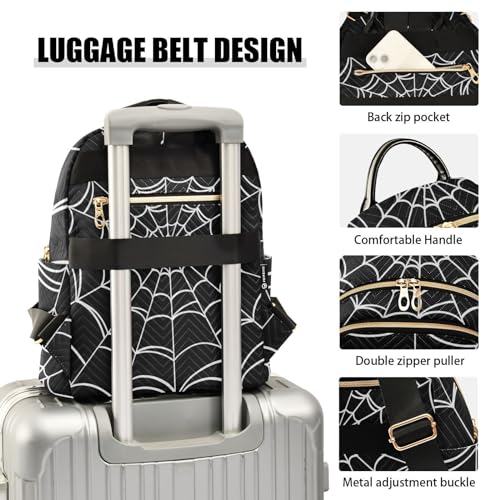 Image of Spider Web Quilted Backpack Purse for Women Fashion Small Backpack S | Shoulder Bag Travel Casual Daypack