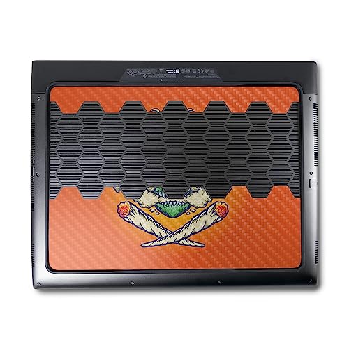 Image of MightySkins Carbon Fiber Skin Compatible with Alienware M18 R1 (2023) Full Wrap Kit - Smoke Skull | Protective, Durable Textured Carbon Fiber Finish | Easy to Apply & Change Styles | Made in The USA