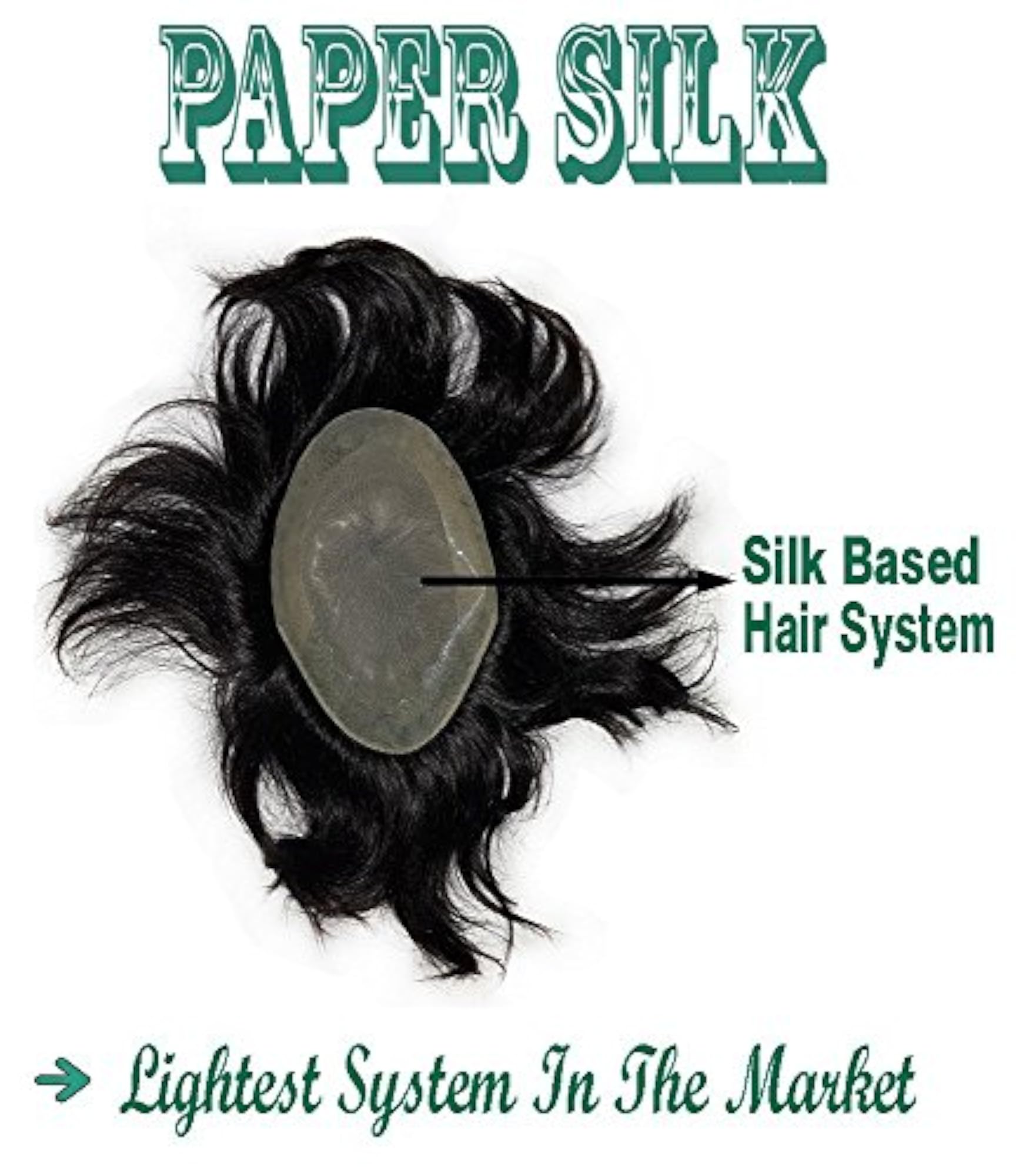 Paper Silk Toupee for Men, Real Human Hair Pieces