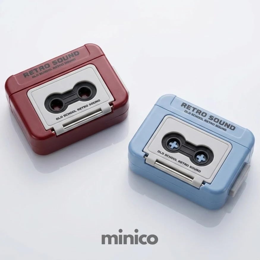 Image of Minico Mini Audio Recorder Retro Keychain | Retro Sound Recording Keychain | Cassette Tape Keychain Retro Style,Cute Portable Audio Recording Device Key Chain for Bag (Random Color) (Pack of 1)