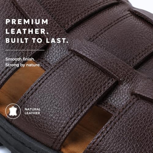 Image of Men's Toe Closed Fisherman Sandals with Memory Foam