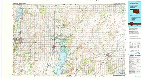 Historic Pictoric USGS Topographic Map - 1985 Bartlesville, OK - Cartography Wall Art : 24in x 13in
