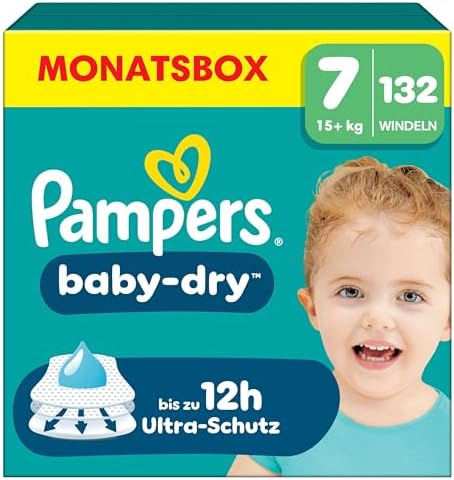 Pampers Baby-Dry Size 7, 132 Nappies, 15 kg+, Up to 100% Leak Protection & Comfort All Night - View 4
