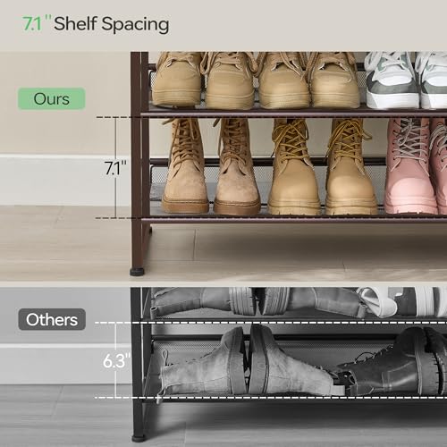 Image of Nunsino Shoe Rack, Long Shoe Organizer,Max Holds 62 Pairs,10 Tier Metal Shoe Storage Shelf,5-Tier Stackable Shoes Organizer for Garage, Entryway,Bronze