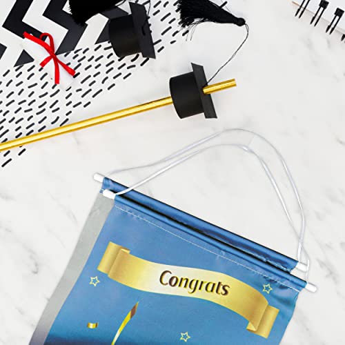 2023 Blue And Gold Graduation Decoration Porch Banners Vertical 71" X 12" Dual Set | Graduation Party Decor Banners For Indoor And Outdoor (Blue) #TOP2