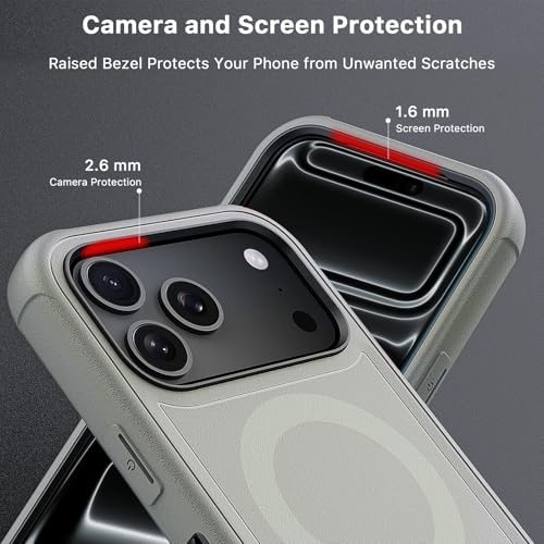 Image of M MYBAT PRO for iPhone 17 Pro Case with Belt Clip Holster,[Compatible with Magsafe] w /Screen Protector,Anti-Drop,Shockproof,w 360Rotating Kickstand,Heavy Duty Protection (Natural Titanium)