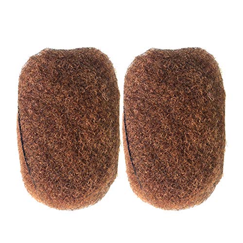 Tight Afro Kinky Human Hair bulk for dreadlocks or Twist Braids,2pieces per Bundles,1 oz each one (8”, Medium Auburn #30)